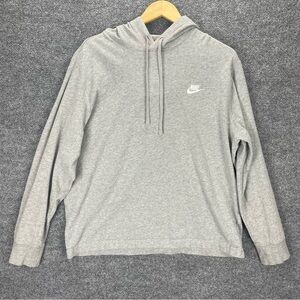 Nike Hoodie Sweatshirt Womens L Heather Gray Lightweight Pullover